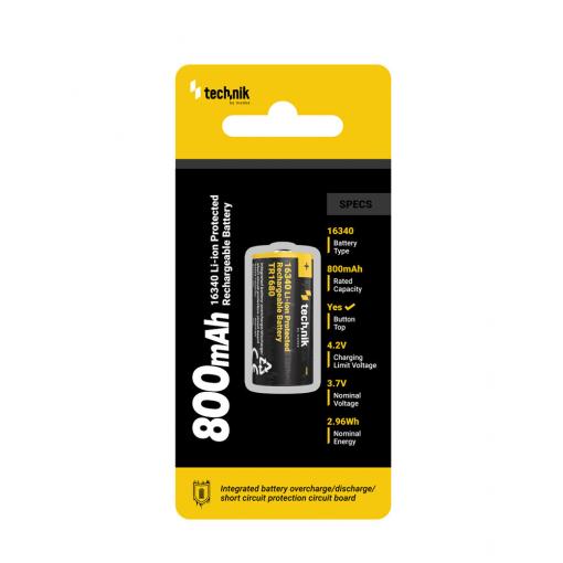 Technik aku Li-Ion 16340 TR1680 800mAh 3,7V