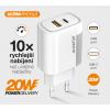 AL.nab.230V/5V  USB-Cz.+USB-Az. 20W bílá PD