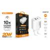 AL.nab.230V/5V  USB-Cz.+USB-Az. 20W bílá PD