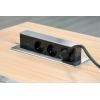 Solight 3z + USB A+C 20W PD výsuvný blok zásuvek, 2m, nerez ocel - PP126C-PD20