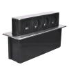 Solight 3z + USB A+C 20W PD výsuvný blok zásuvek, 2m, nerez ocel - PP126C-PD20