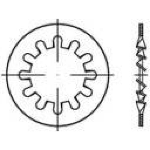 TOOLCRAFT 1067162 ozubená podložka vnitřní Ø: 8.4 mm DIN 6797 nerezová ocel 1000 ks