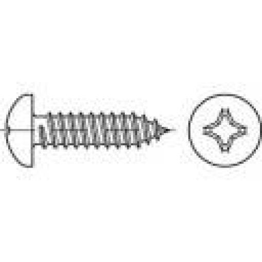 TOOLCRAFT 1068117 čočkové šrouby do plechu 5.5 mm 80 mm křížová drážka Philips DIN 7981 nerezová ocel A2 100 ks