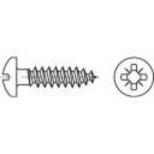 TOOLCRAFT 1069693 půlkulaté šrouby 4.5 mm 30 mm křížová drážka Pozidriv 88096 nerezová ocel A2 1000 ks