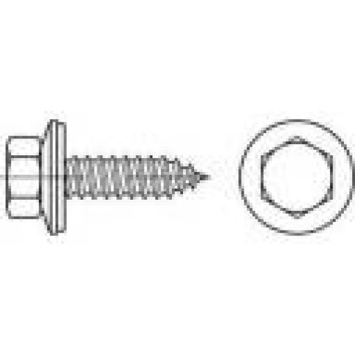TOOLCRAFT 1069998 vrut na dřevěné fasády 6.5 mm 115 mm vnější šestihran 88176 nerezová ocel A2 100 ks