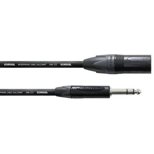 Cordial CPM2,5MV XLR kabelový adaptér [1x XLR zástrčka - 1x jack zástrčka 6,3 mm] 2.50 m černá