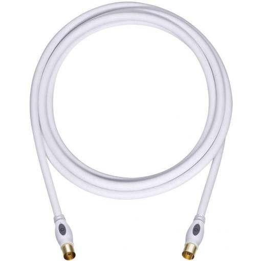 antény kabel [1x anténní zástrčka 75 Ω - 1x anténní zásuvka 75 Ω] 1.70 m 120 dB pozlacené kontakty bílá Oehlbach Transmission Plus 170
