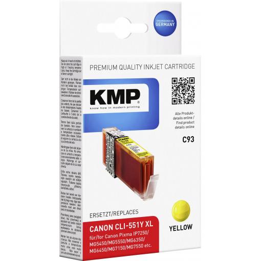 KMP Ink náhradní Canon CLI-551Y XL kompatibilní žlutá C93 101041210