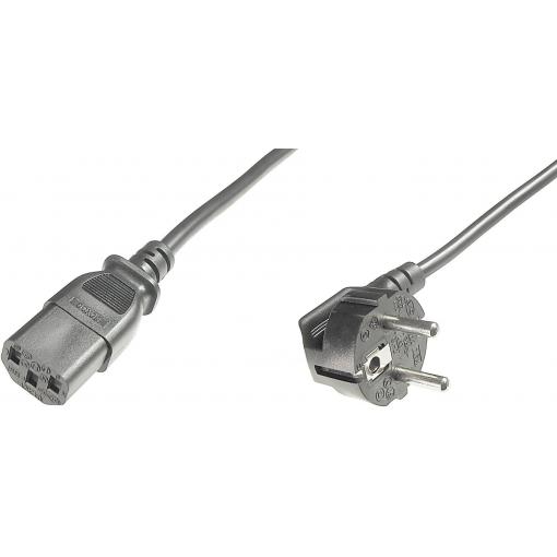 Digitus IEC kabel [1x zástrčka s ochranným kontaktem - 1x IEC C13 zásuvka 10 A] 1.80 m černá