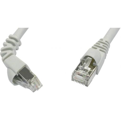 Telegärtner 100008011 RJ45 síťové kabely, propojovací kabely CAT 6A S/FTP 1.00 m šedá samozhášecí, s ochranou 1 ks