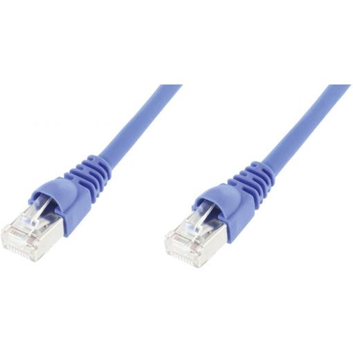 Telegärtner 100008984 RJ45 síťové kabely, propojovací kabely CAT 6A S/FTP 10.00 m modrá samozhášecí, s ochranou, samozhášecí, bez halogenů, UL certifikace 1 ks