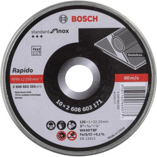 Bosch Accessories Rapido 2608603255 řezný kotouč rovný 125 mm 10 ks nerezová ocel, kov