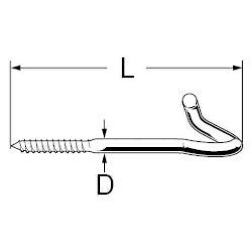 dörner + helmer 4814824 Šroubovací hák 10 x, pozinkovaný 14 cm 6 ks