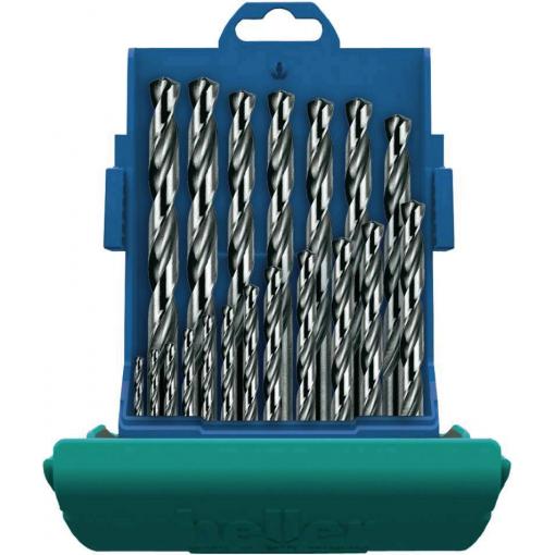 Heller 28707 4 HSS sada spirálových vrtáku do kovu 25dílná 1 mm, 2 mm, 3 mm, 4 mm, 5 mm, 6 mm, 7 mm, 8 mm, 9 mm, 10 mm, 11 mm, 12 mm, 13 mm broušený válcová