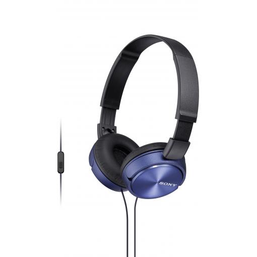 Sony MDR-ZX310AP sluchátka otevřená (On Ear) kabelová modrá headset, složitelná mobil