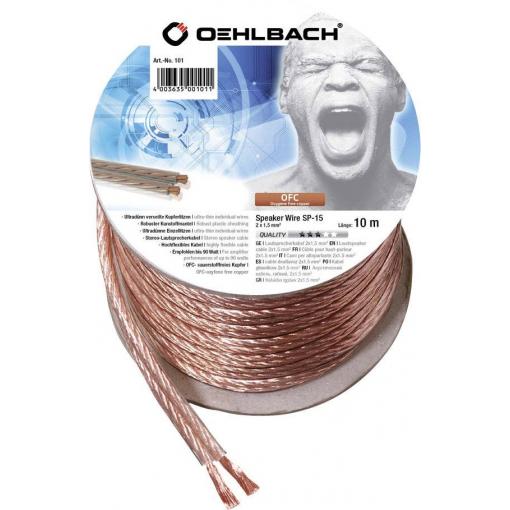 Oehlbach 101 reproduktorový kabel 2 x 1.5 mm² transparentní 10 m