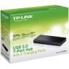 TP-LINK UH720 7 + 2 porty USB Hub s portem pro rychlé nabíjení černá