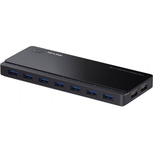 TP-LINK UH720 7 + 2 porty USB Hub s portem pro rychlé nabíjení černá