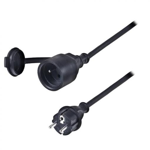 Solight prodlužovací přívod - spojka, 1 zásuvka, 20m, 3 x 1,5mm2, gumová, černá - PS32