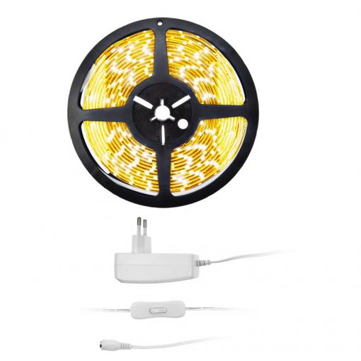 LED světelný pás Solight WM51-65T, 5 m, 12 V DC, IP65, teplá bílá