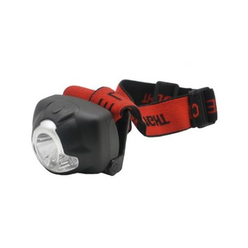 Solight čelová LED svítilna, 1W + 3x LED, černá, 3x AAA   WH19