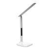 Solight LED stmívatelná stolní lampička s displejem, 6W, volba teploty světla, bílý lesk - WO43