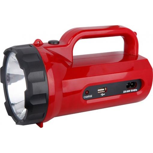 Solight LED svítilna nabíjecí s power bankem, 5W, 235lm, červená - WN23