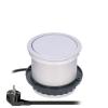Solight výsuvný blok zásuvek, 3 zásuvky, 2x USB, kruhový tvar nízký,  prodlužovací přívod 1,5m, 3 x 1mm2, stříbrný - PP100USB