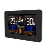 Solight meteostanice, extra velký barevný LCD, teplota, vlhkost, tlak, RCC, USb nabíjení, černá - TE81