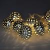Solight LED řetěz vánoční koule stříbrné, 10LED řetěz, 1m, 2x AA, IP20  - 1V207-S
