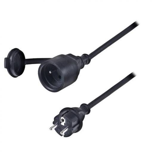 Solight prodlužovací přívod - spojka, 1 zásuvka, 10m, 3 x 1,5mm2, gumová, černá - PS31