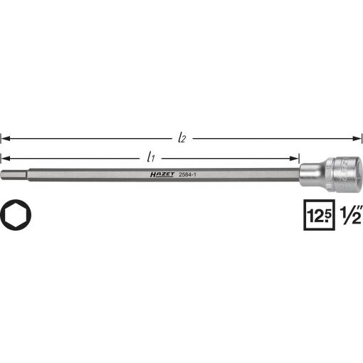Hazet 2584-1 inbus vložka zástrčného klíče se sací trubkou 6 mm 1/2