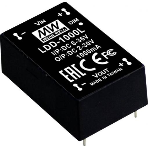 MEAN WELL LDD-1000L DC/DC měnič napětí do DPS 52 W Počet výstupů: 1 x Obsah 1 ks