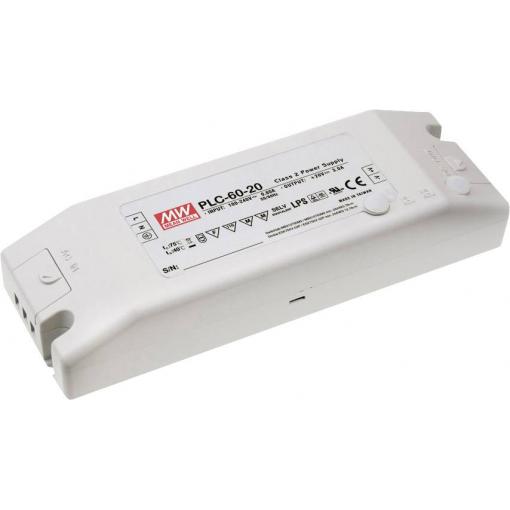 MEAN WELL PLC-60-36 LED driver, napájecí zdroj pro LED konstantní napětí, konstantní proud 61 W 1.7 A 36 V/DC bez možnosti stmívání, PFC spínací obvod ,