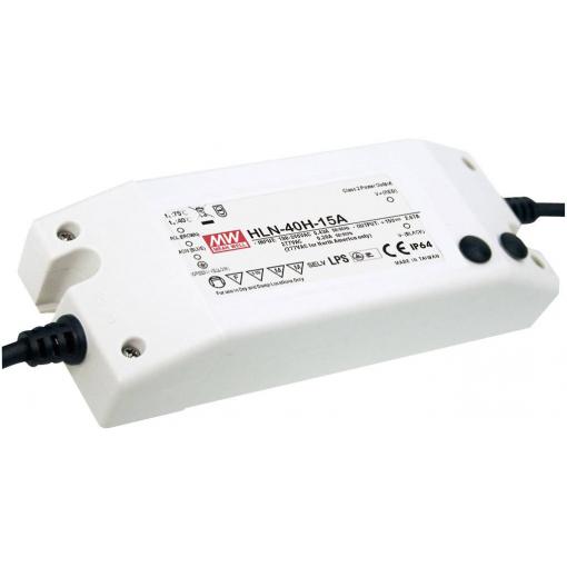 MEAN WELL HLN-40H-12A LED driver, napájecí zdroj pro LED konstantní napětí, konstantní proud 40 W 3.33 A 7.2 - 12 V/DC stmívatelný, PFC spínací obvod , ochrana