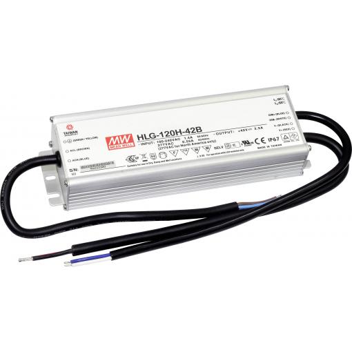 MEAN WELL HLG-120H-20A LED driver, napájecí zdroj pro LED konstantní napětí, konstantní proud 120 W 6 A 20 V/DC PFC spínací obvod , ochrana proti přepětí ,