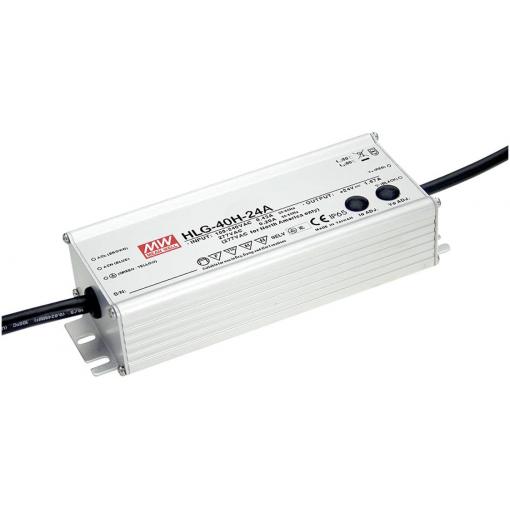 MEAN WELL HLG-40H-42A LED driver, napájecí zdroj pro LED konstantní napětí, konstantní proud 40 W 0.96 A 42 V/DC PFC spínací obvod , ochrana proti přepětí ,