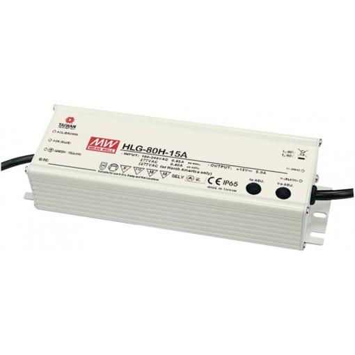 MEAN WELL HLG-80H-48A LED driver, napájecí zdroj pro LED konstantní napětí, konstantní proud 82 W 1.7 A 48 V/DC PFC spínací obvod , ochrana proti přepětí ,