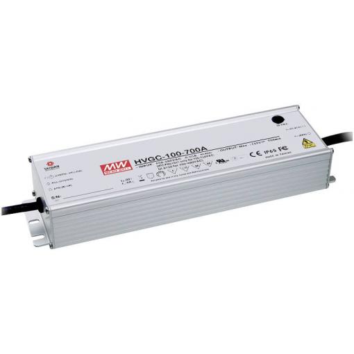 MEAN WELL HVGC-100-350A LED driver konstantní proud 99 W 0.35 A 29 - 285 V/DC stmívatelný, PFC spínací obvod , ochrana proti přepětí , schválení nábytku 1 ks