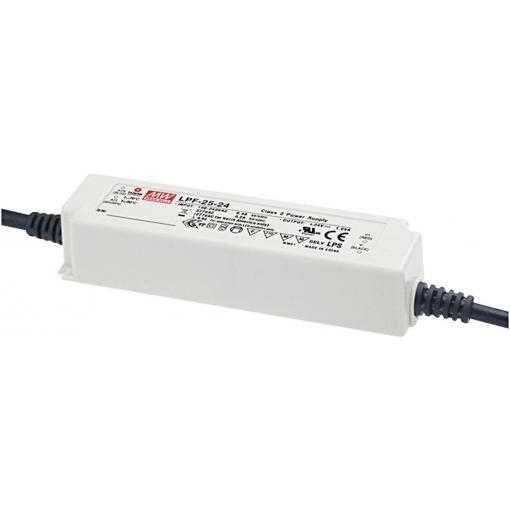 MEAN WELL LPF-25-20 LED driver, napájecí zdroj pro LED konstantní napětí, konstantní proud 25 W 1.25 A 11 - 20 V/DC bez možnosti stmívání, PFC spínací obvod ,