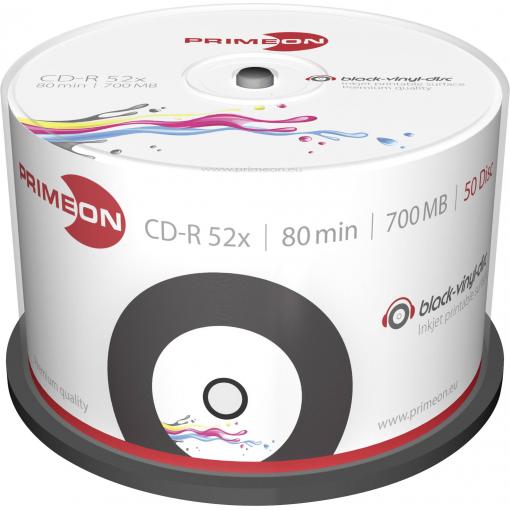Primeon 2761107 CD-R 80 700 MB 50 ks vřeteno vinyl, s potiskem