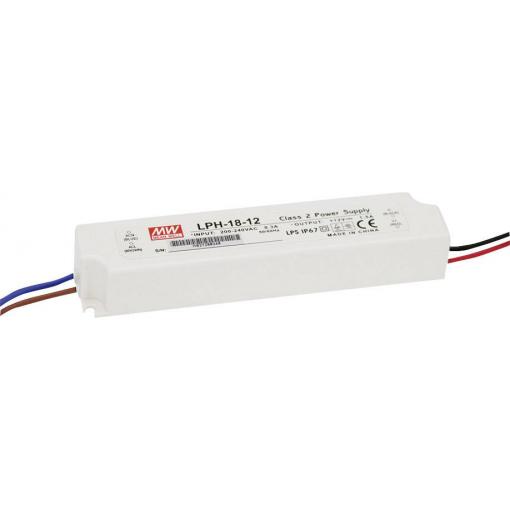 MEAN WELL LPH-18-24 LED driver, napájecí zdroj pro LED konstantní napětí, konstantní proud 18 W 0 - 0.75 A 24 V/DC bez možnosti stmívání, ochrana proti přepětí