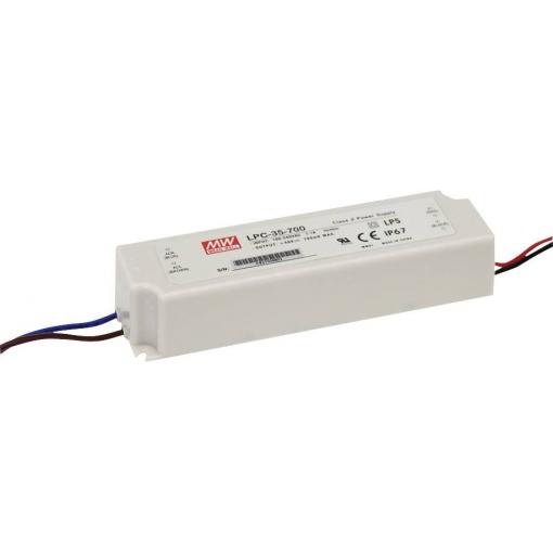 MEAN WELL LPC-35-700 LED driver konstantní proud 33.6 W 0.7 A 9 - 48 V/DC bez možnosti stmívání, ochrana proti přepětí 1 ks