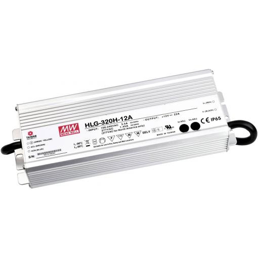 MEAN WELL HLG-320H-24B LED driver, napájecí zdroj pro LED konstantní napětí, konstantní proud 320 W 13.3 A 12 - 24 V/DC stmívatelný, PFC spínací obvod ,