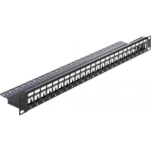 Delock 43277 24 portů síťový patch panel 483 mm (19) nevybavený specifikací 1 U vícebarevná neosazený