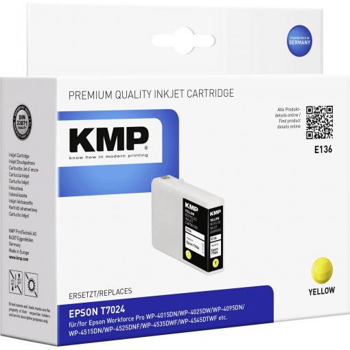 KMP Ink náhradní Epson T7024 kompatibilní žlutá E136 1620,4009