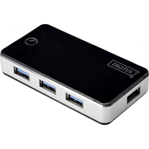 Digitus DA-70231 USB Hub 4 porty USB-A USB 3.0 5 GBit/s černá, stříbrná DA-70231