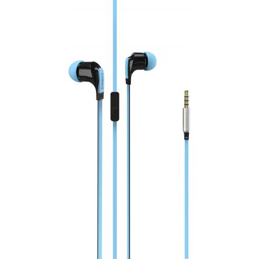 Vivanco Talk 4 špuntová sluchátka kabelová modrá headset