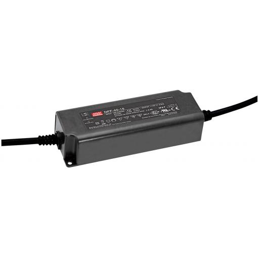 MEAN WELL NPF-40D-48 LED driver, napájecí zdroj pro LED konstantní napětí, konstantní proud 40 W 0.84 A 28.8 - 48 V/DC stmívatelný, PFC spínací obvod , ochrana