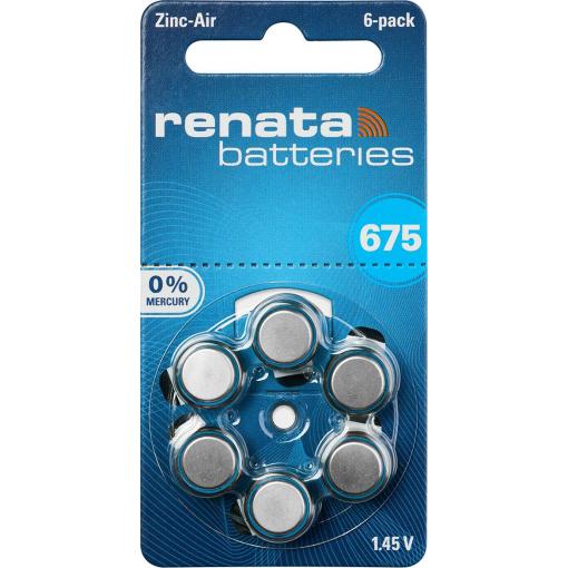 Renata knoflíkový článek ZA 675 1.4 V 6 ks 660 mAh zinko-vzduchová Hearing Aid PR44
